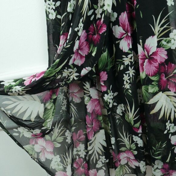 Vintage XS Dress Y2K Babydoll Floral Micro Mesh Boho Romantic Feminine Sundress - Picture 6 of 8